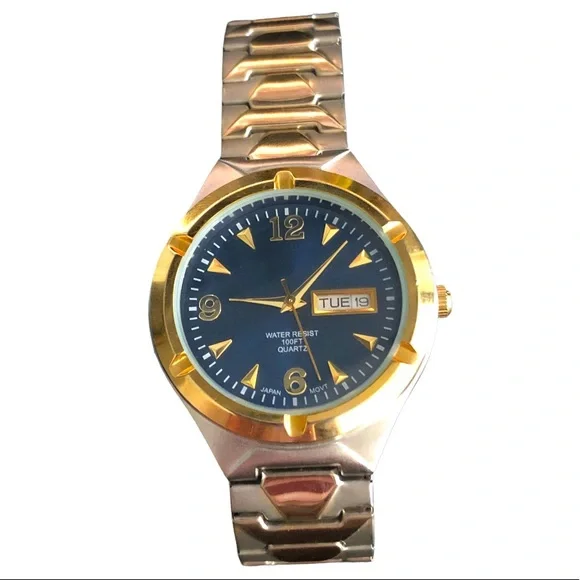 Accessories | Silver And Gold Expansion Band Blue Face Watch  display picture 1